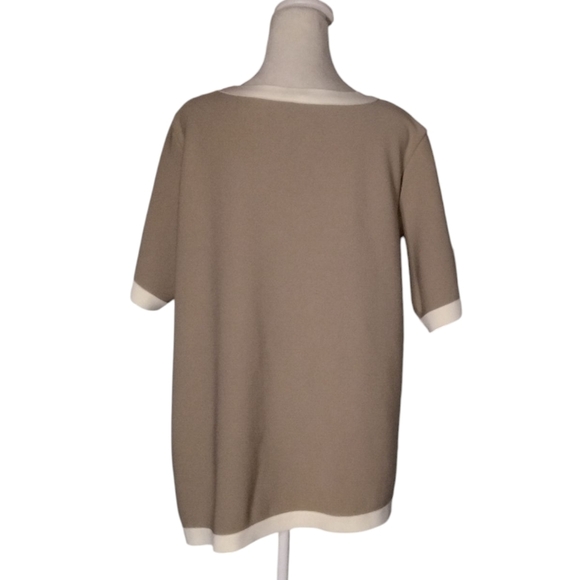 Joh Kaya Knit Asymmetric Top In Khaki Size Large Timeless Classic - Picture 11 of 11